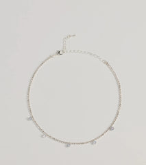 Delicate Shine Cubic Zirconia And Rhinestone Choker
