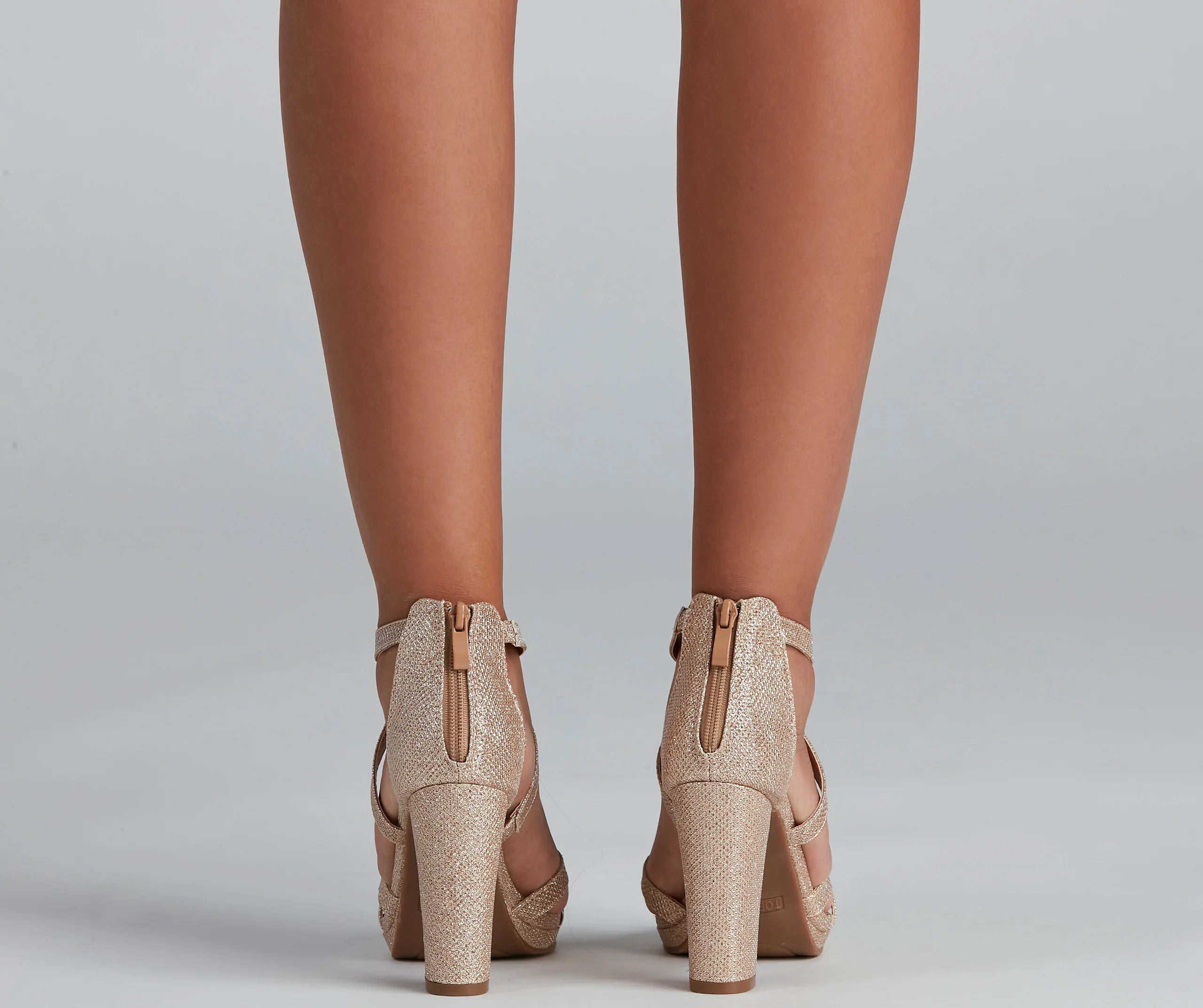 Glitzy And Glamorous Glitter Platform Heels