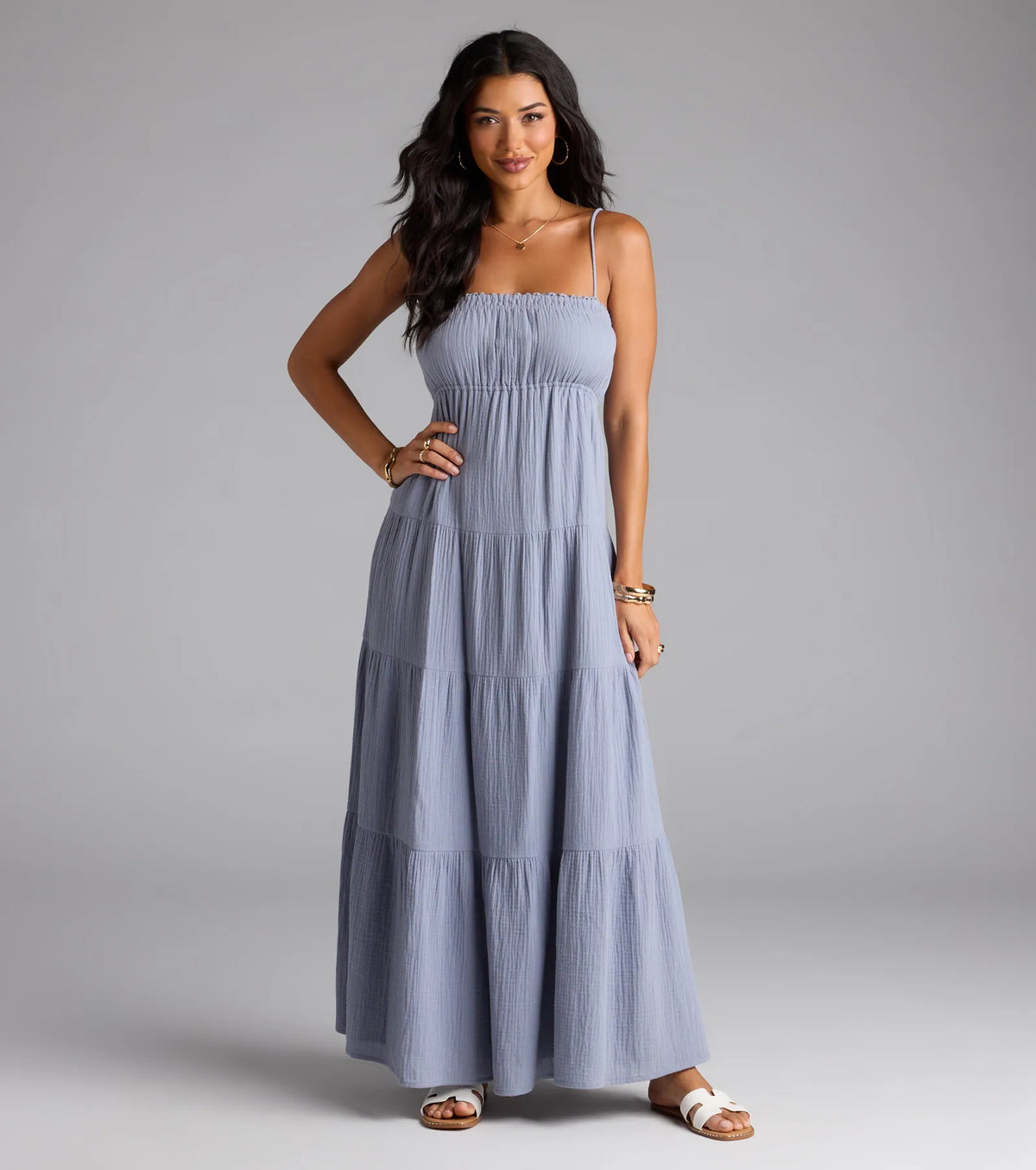 Breezy Like Me Sleeveless Ruffled Maxi Dress