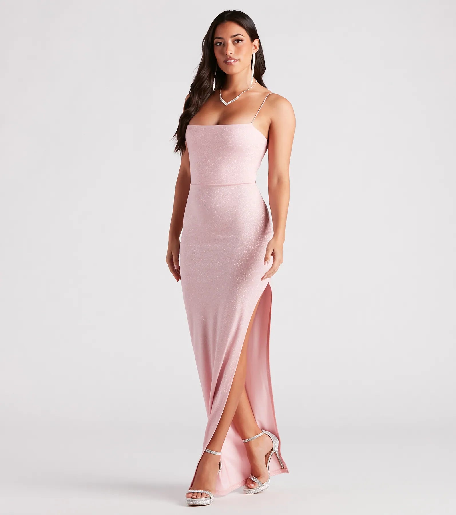 Mckayla Formal Glitter Strappy Back Dress