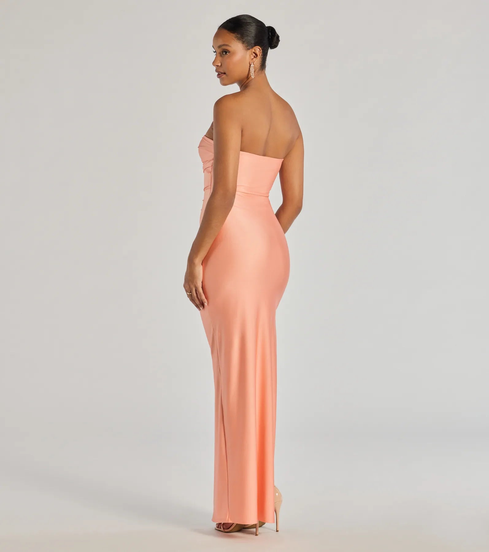 Anisley Strapless High Slit Column Formal Dress