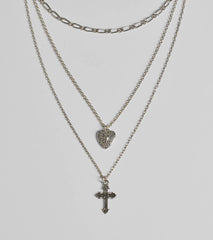 Cross My Heart Layered Necklace