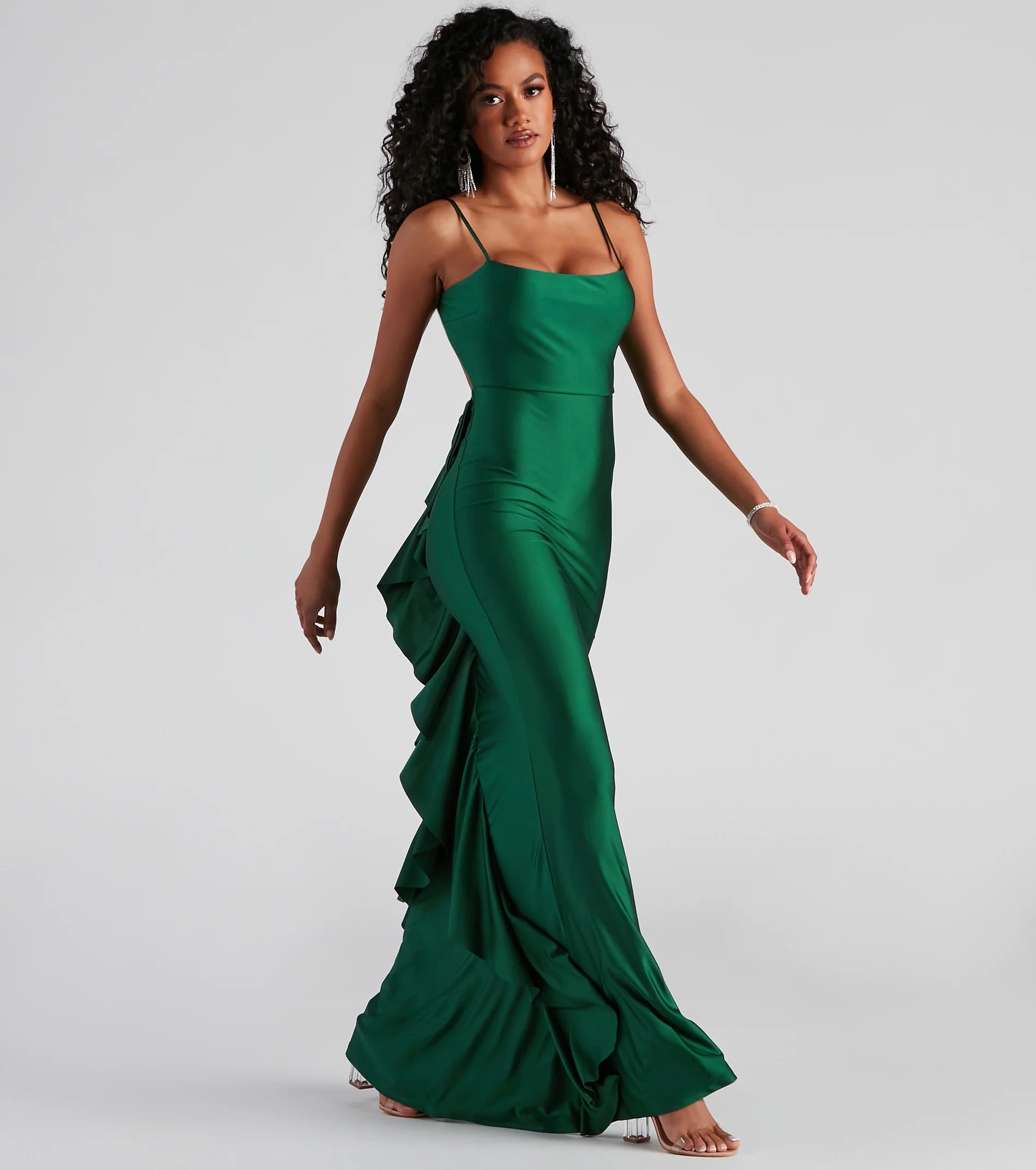 Meadow Formal Open Back Ruffled Dress