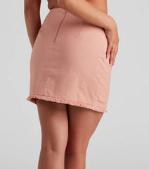 Social Linen Fringe Mini Skirt