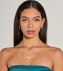 Sparkle Status Rhinestone Necklace And Earrings Set