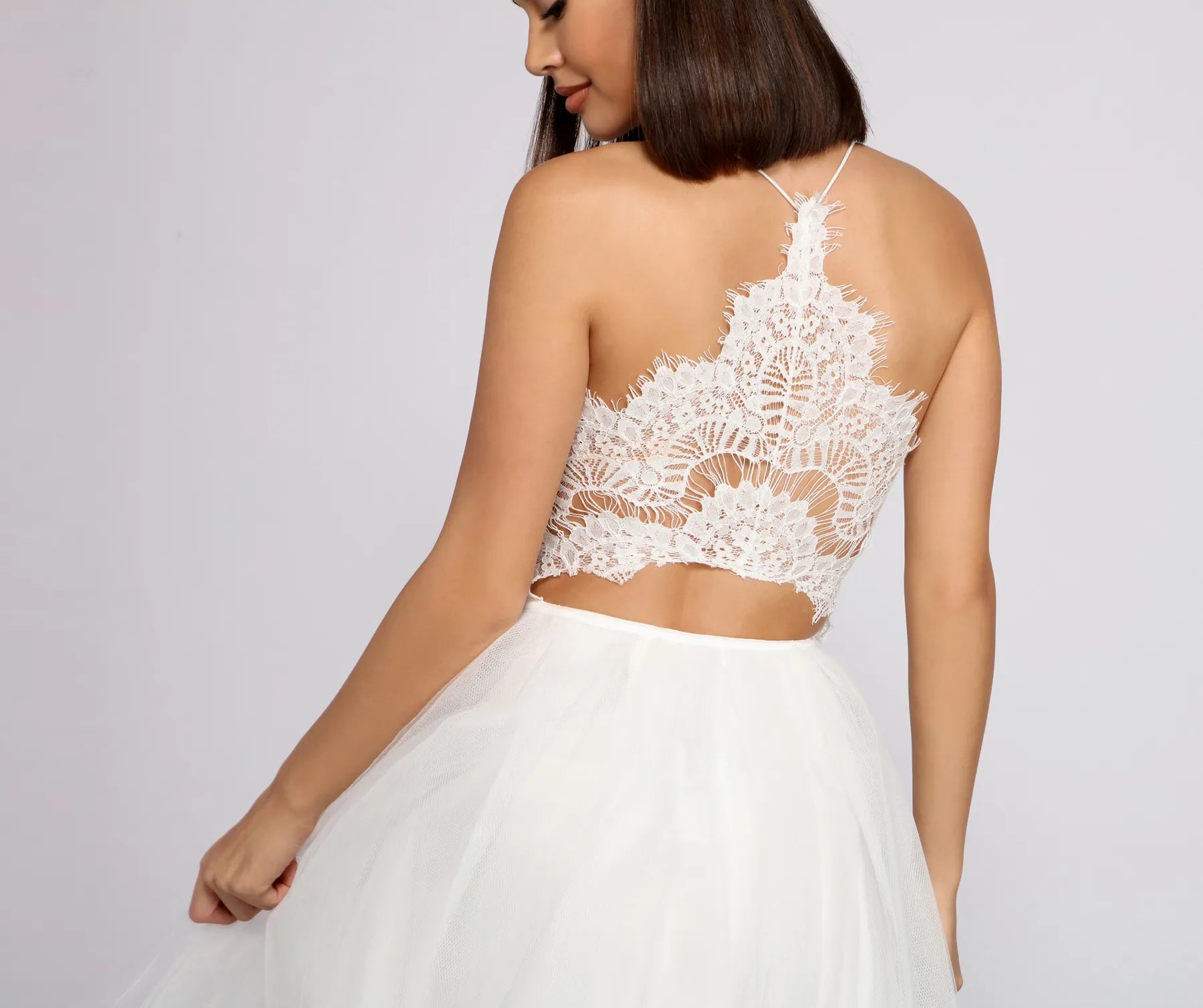 Olivia Eyelash Lace Tulle Party Dress
