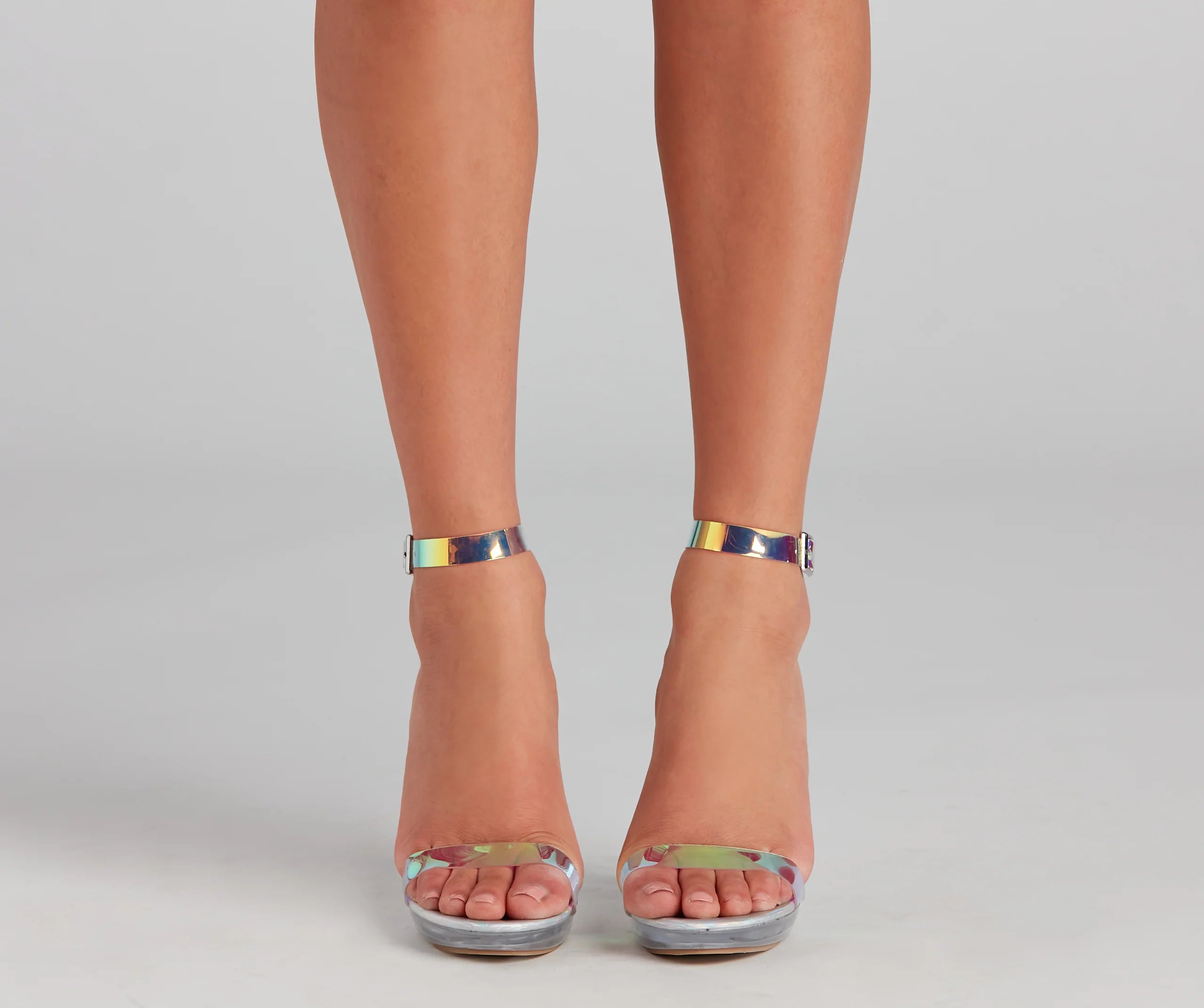 Mirror, Mirror PVC Strap Lucite Heels