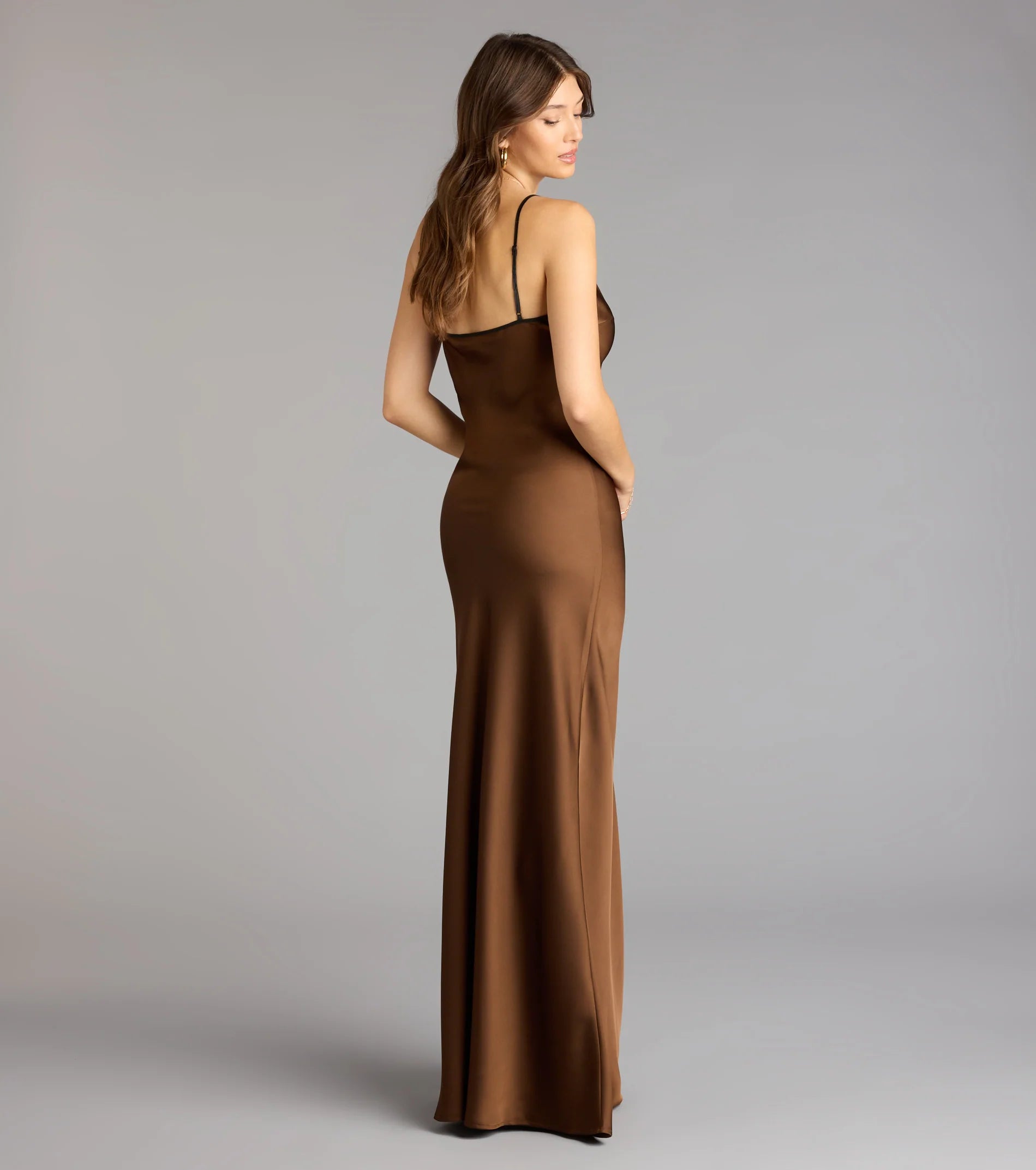 Blaire Satin Keyhole Slip Formal Dress