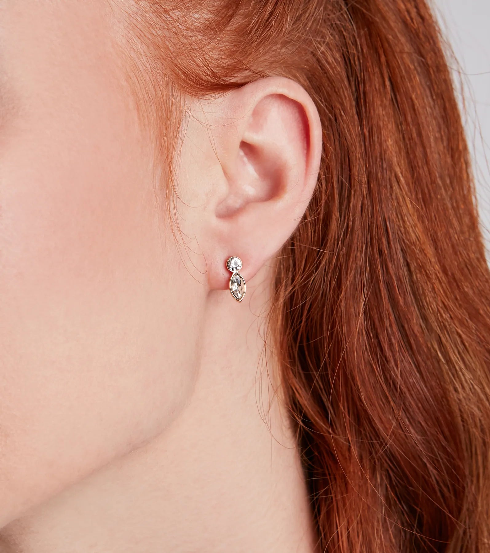 Chic Shine Rhinestone Stud And Duster Earrings Set