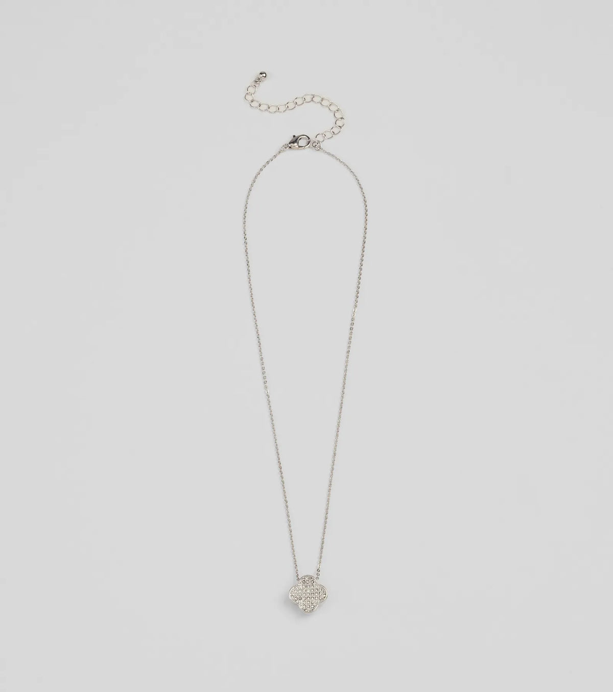 Just Your Luck Rhinestone Clover Charm Necklace