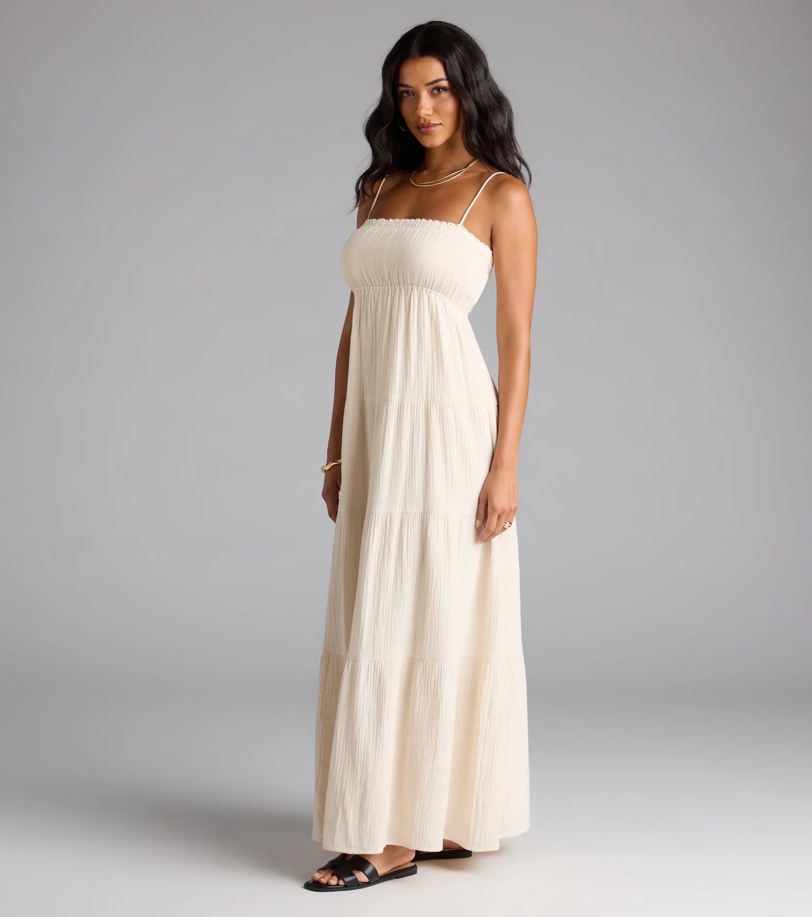 Breezy Like Me Sleeveless Ruffled Maxi Dress