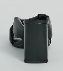 Always Chic Puffy Strap Faux Leather Mules