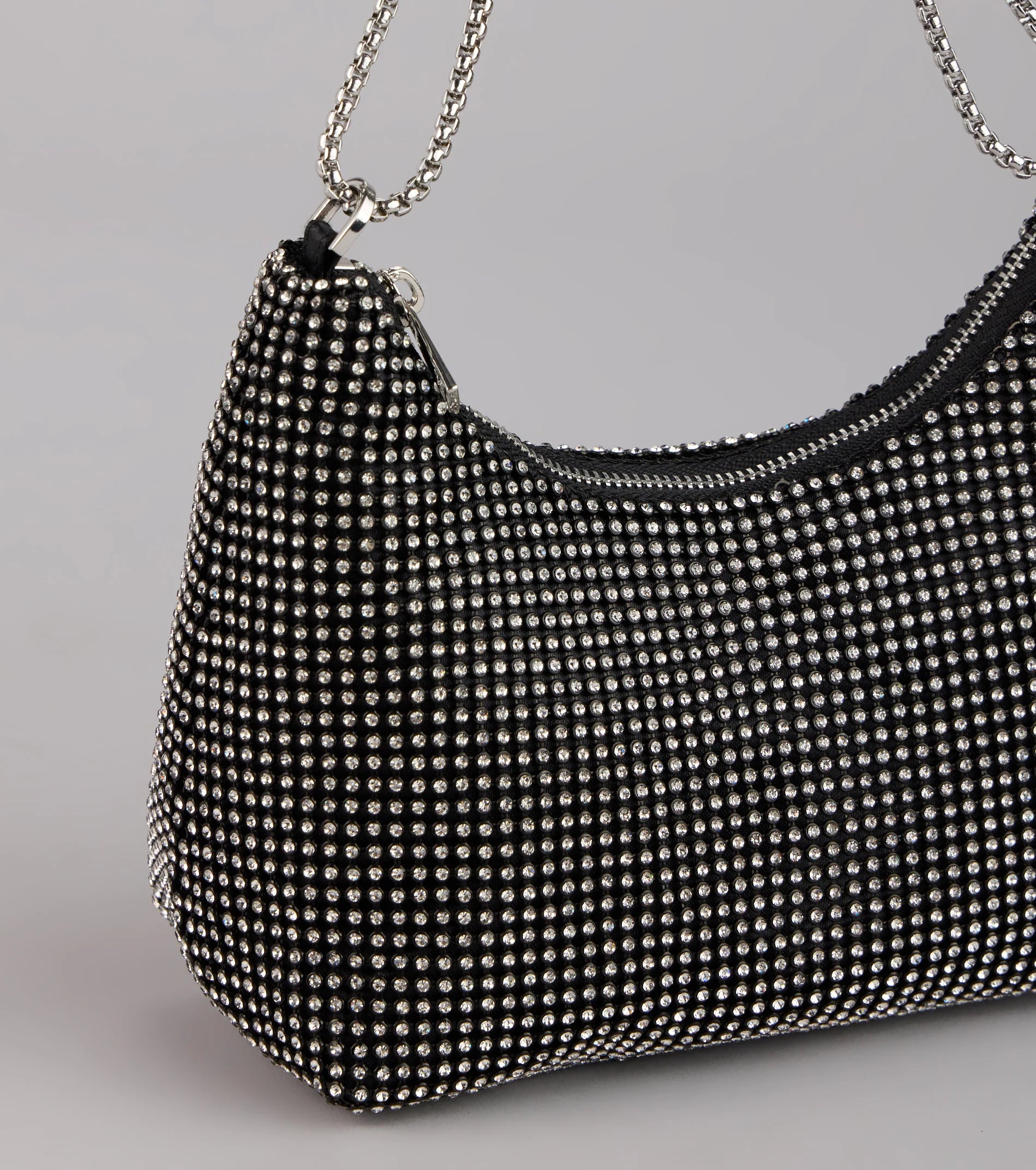 Glamour Girlie Rhinestone Mesh Shoulder Bag