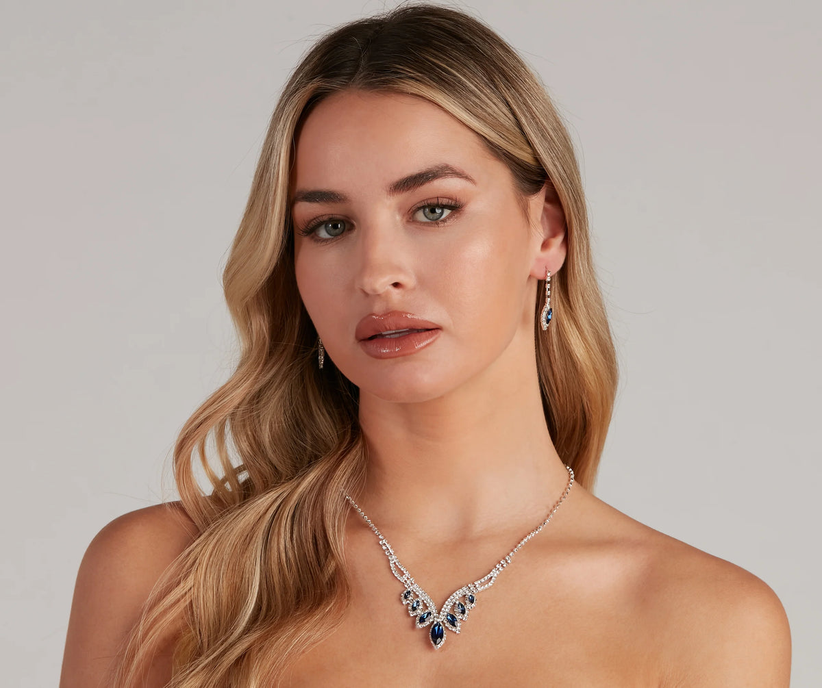 Sophisticated Gems Collar And Earrings