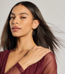 Delicate Glam Rhinestone Necklace, Bracelet, And Earrings Set