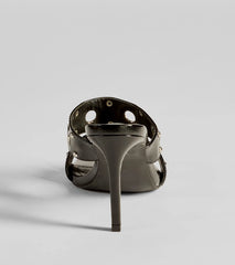 Stylish Edge Studded Strappy Stiletto Mules