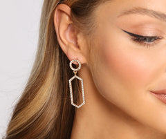 Glam Geometric Rhinestone Earrings