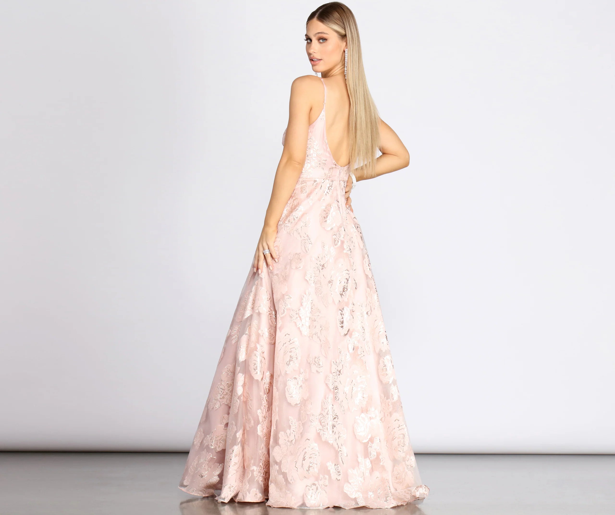 Misha Floral Organza Ball Gown
