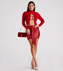 Sparkle Occasion Sequin Mini Skirt