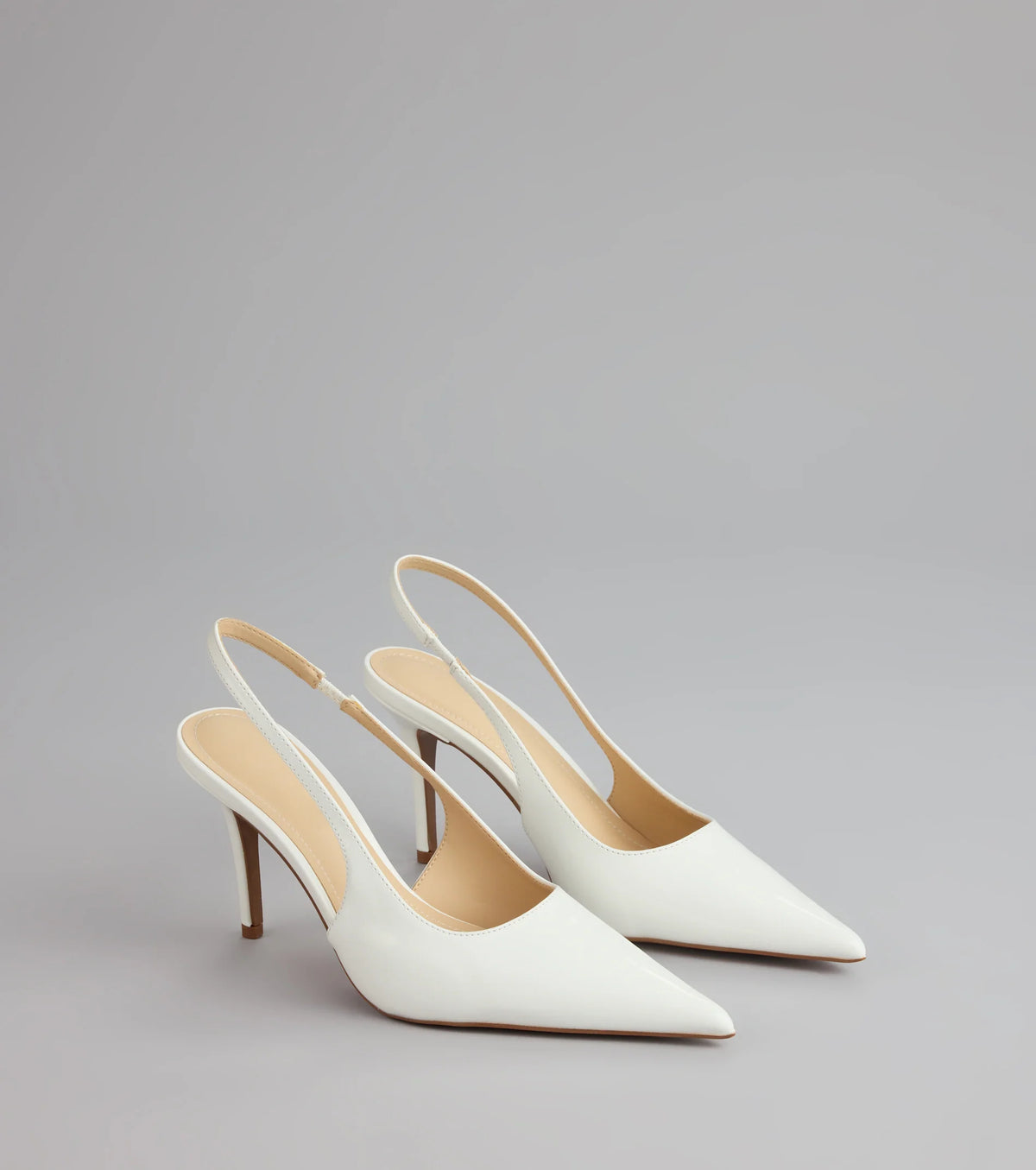 Sharp Finish Patent Slingback Pumps