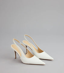 Sharp Finish Patent Slingback Pumps