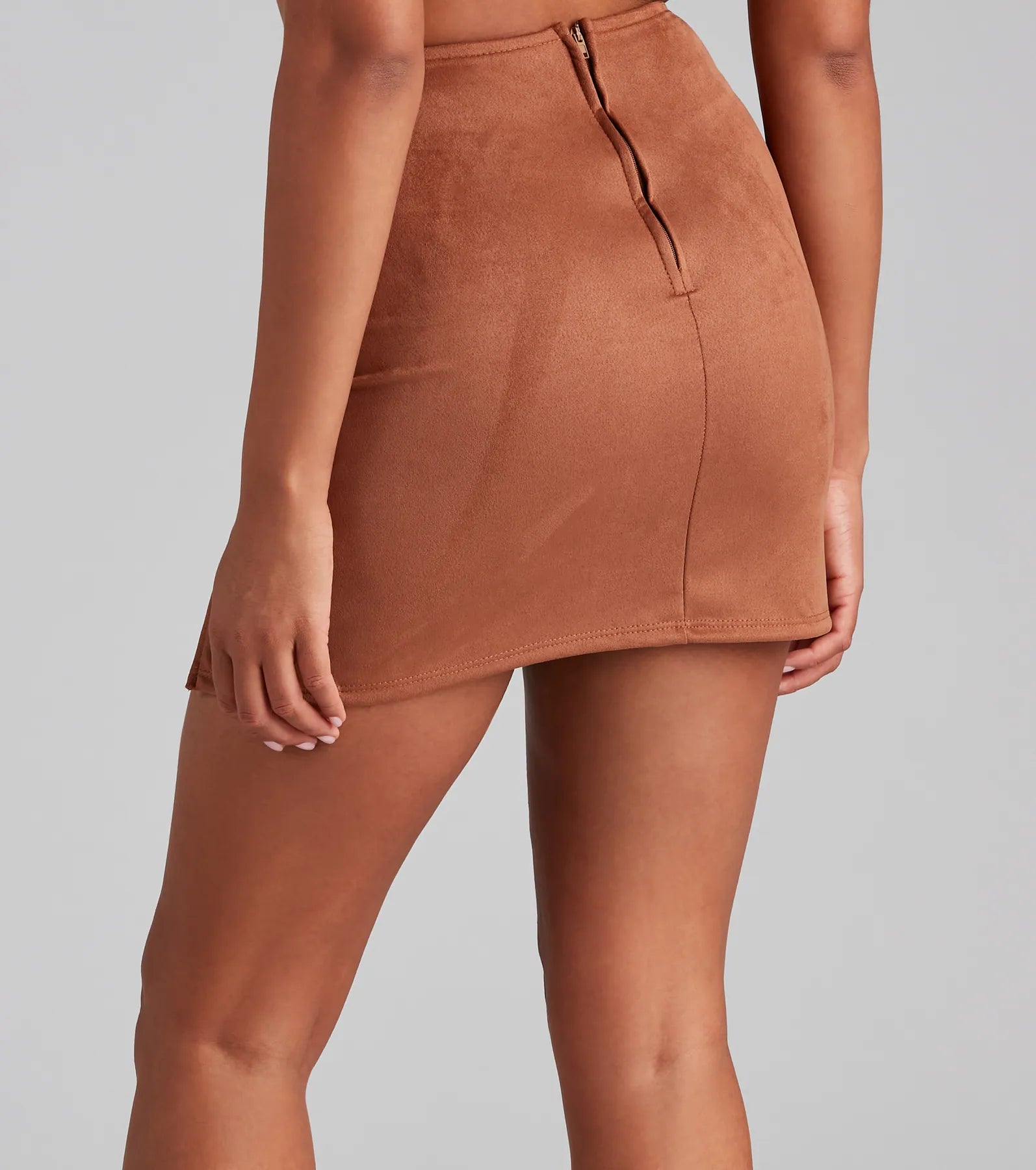 Fashionista High Waist Faux Suede Mini Skirt