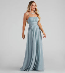 Adler Formal Metallic Sparkle A-Line Dress