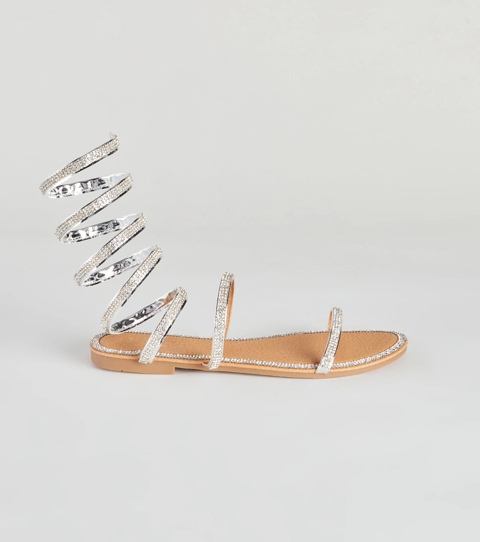 Level Up Rhinestone Spiral Sandals