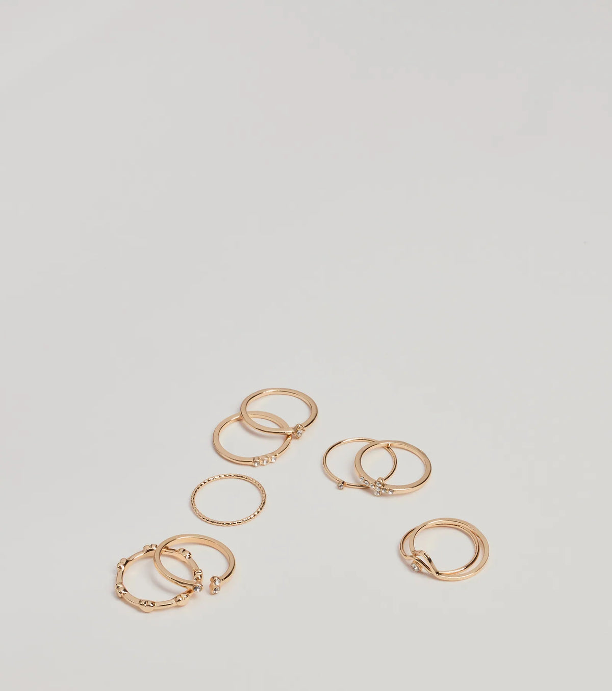 Sleek Trend Rhinestone Multi Ring Pack