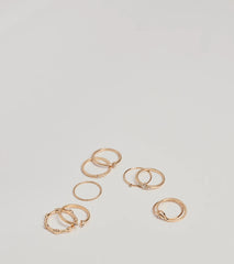 Sleek Trend Rhinestone Multi Ring Pack