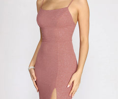 Aracely Glitter Crepe Mermaid Dress