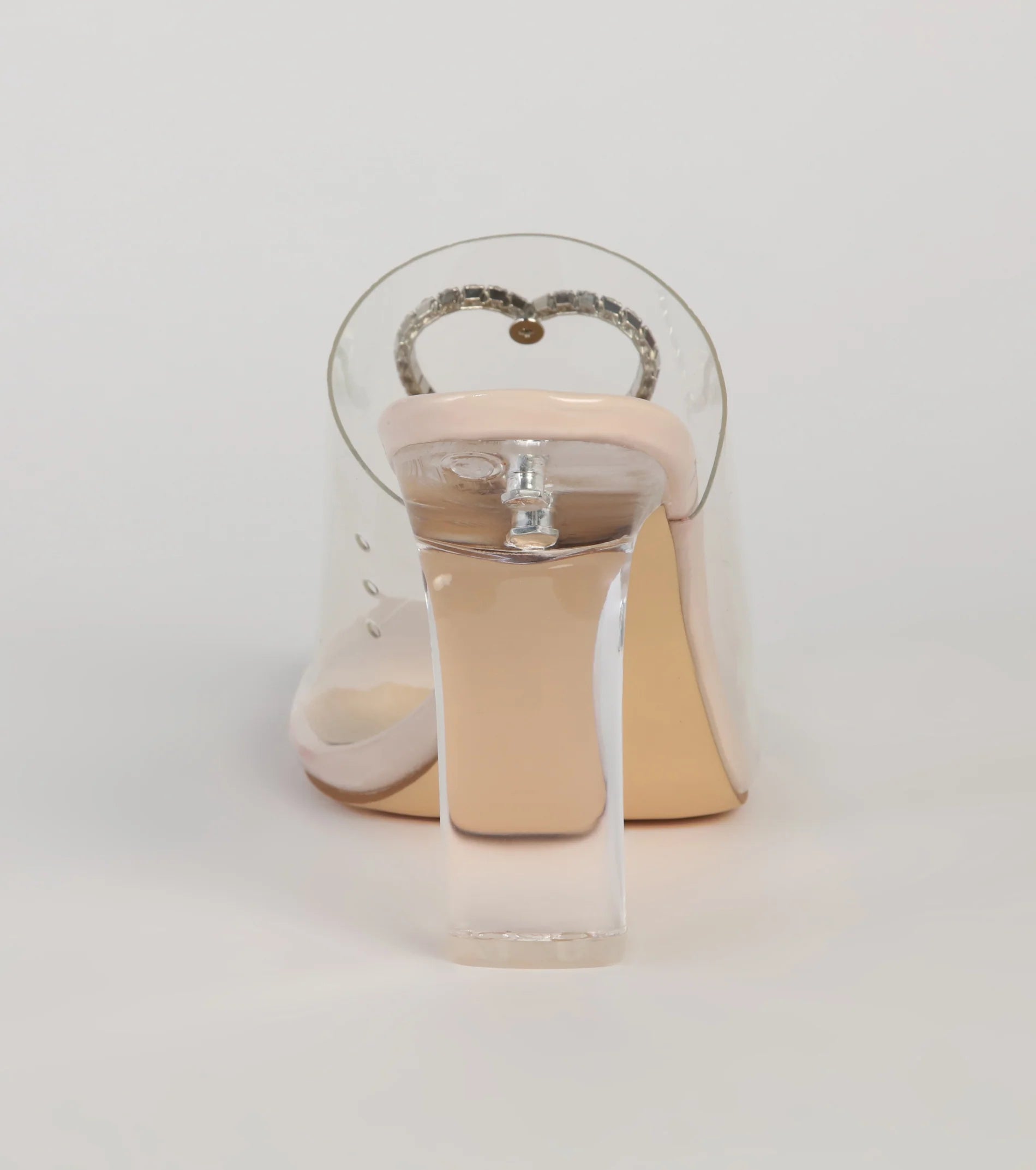 Pure Heart PVC Rhinestone Mules