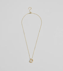 Bubble Letter Monogram Rhinestone Necklace