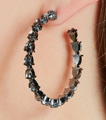 Glam Time Gemstone Hoop Earrings