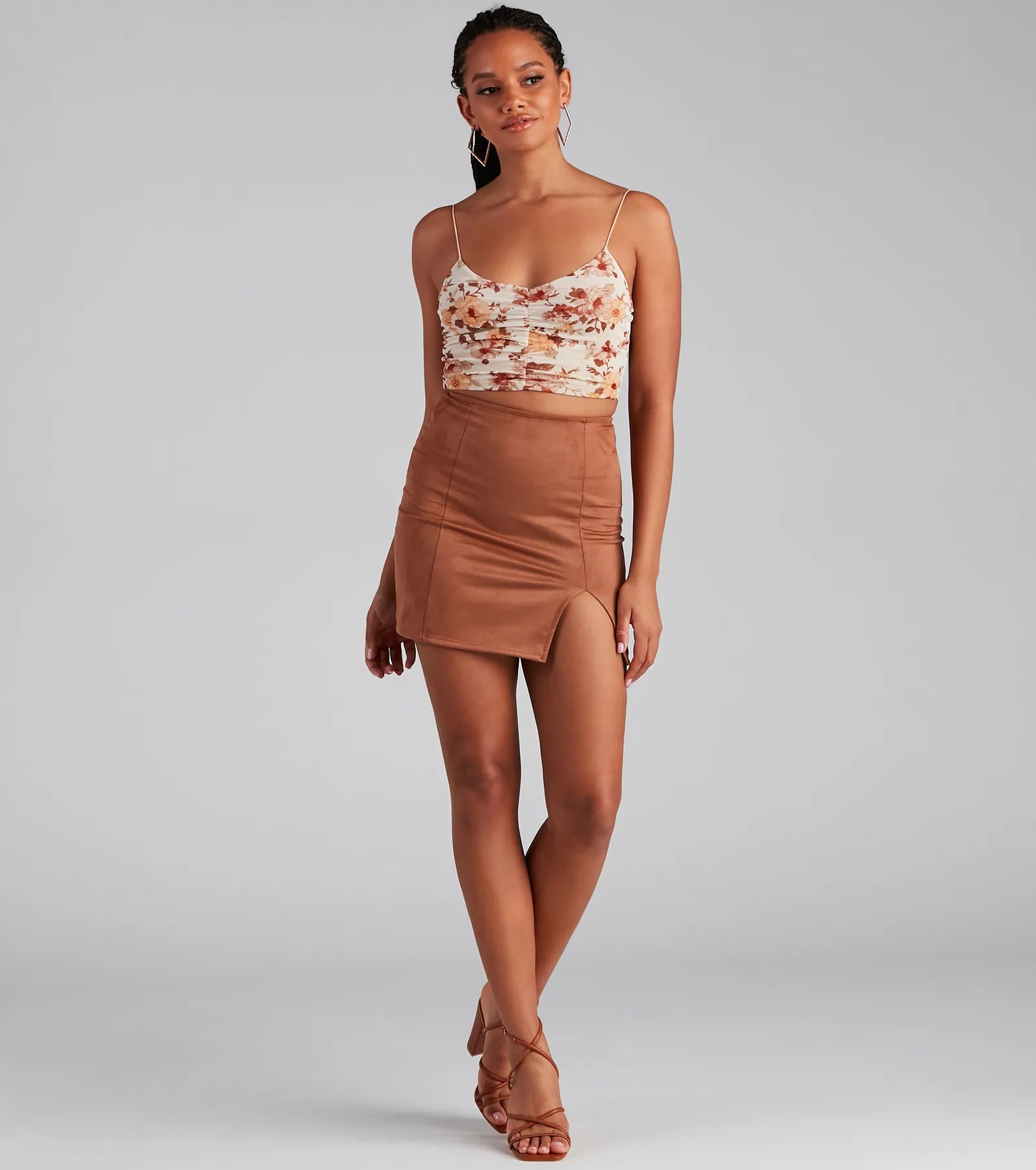 Fashionista High Waist Faux Suede Mini Skirt