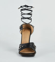 Strapped In Edge Buckle Detail Stiletto Heels