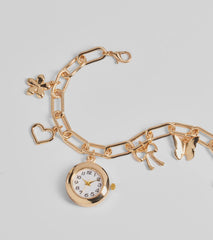 So Glam Chain Link Charm Bracelet