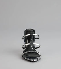 Glow Up Metallic Strappy Stiletto Heels