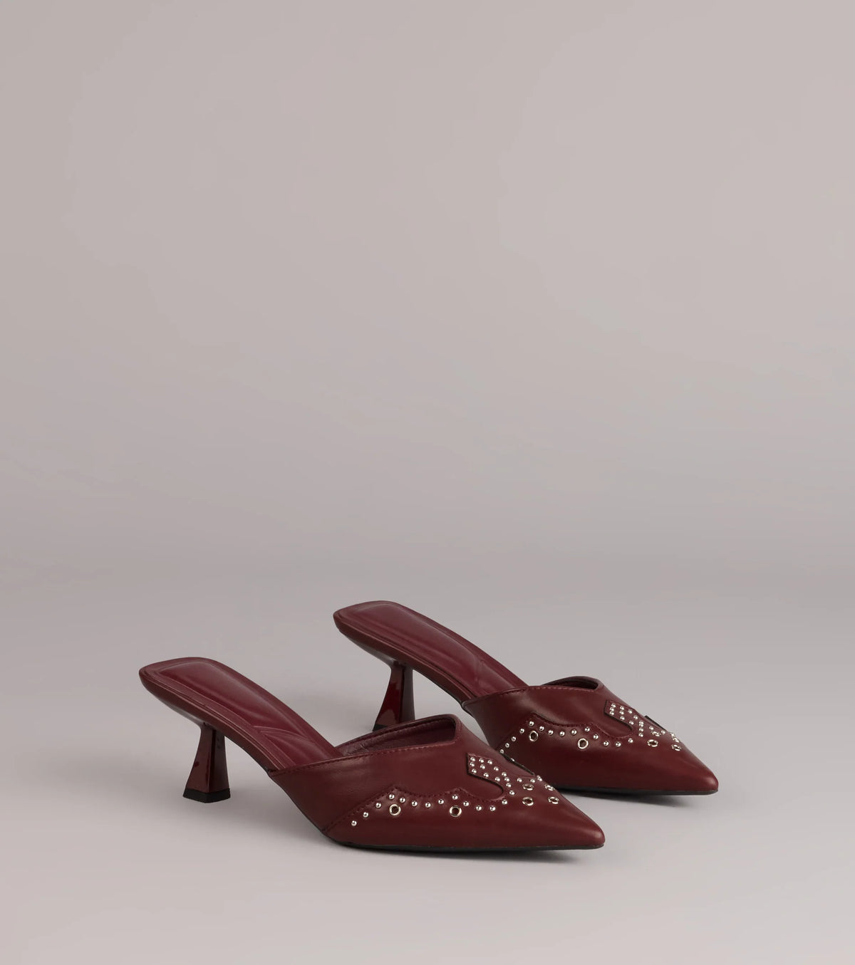 Grit And Glam Studded Kitten Pumps