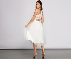 Olivia Eyelash Lace Tulle Party Dress