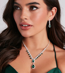 Glamorous Affair Gemstone Necklace And Earrings Set