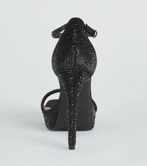 Sparkle At Midnight Rhinestone Platform Heels
