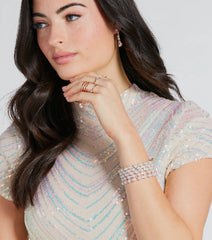 Prized Treasure Faux Pearl Rhinestone Bracelet