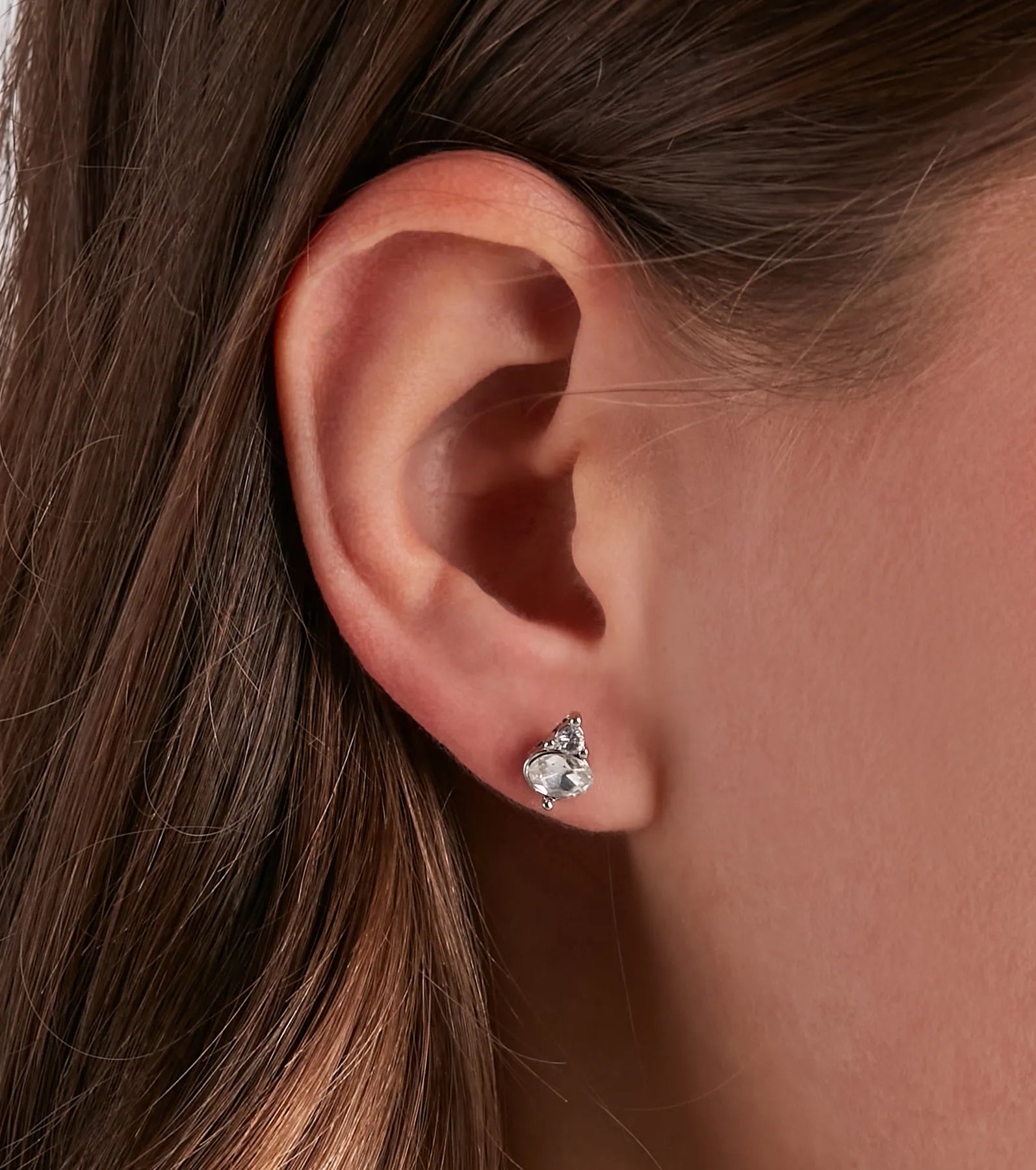 Chic Shine Rhinestone Stud And Duster Earrings Set