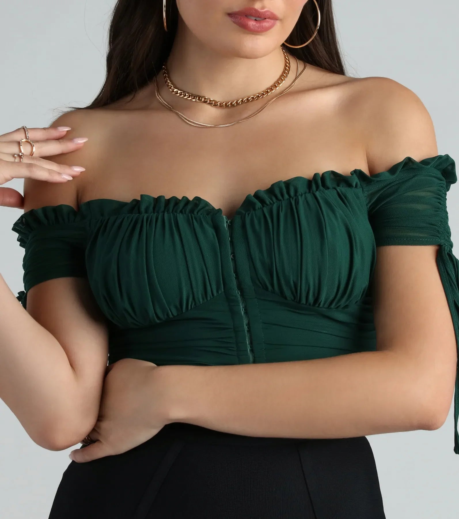 Hooked In Ruched Crop Top