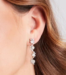 Sparkly Details Rhinestone Necklace And Earrings Set