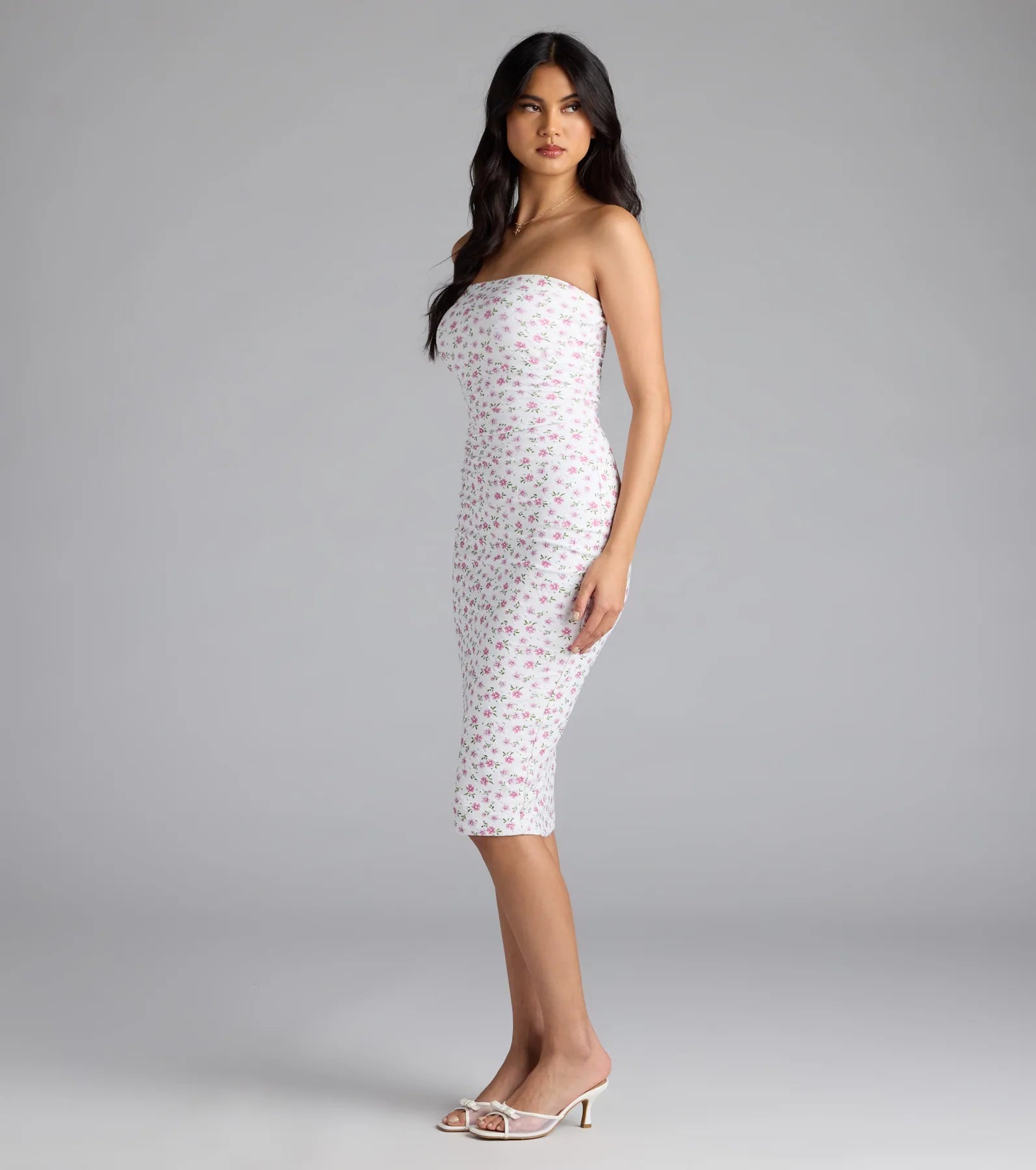 Sweetly Sultry Floral Bodycon Midi Dress