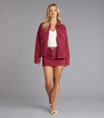 Match Point Oversized Denim Jacket
