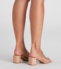 Studded PVC Caged Strap Mules