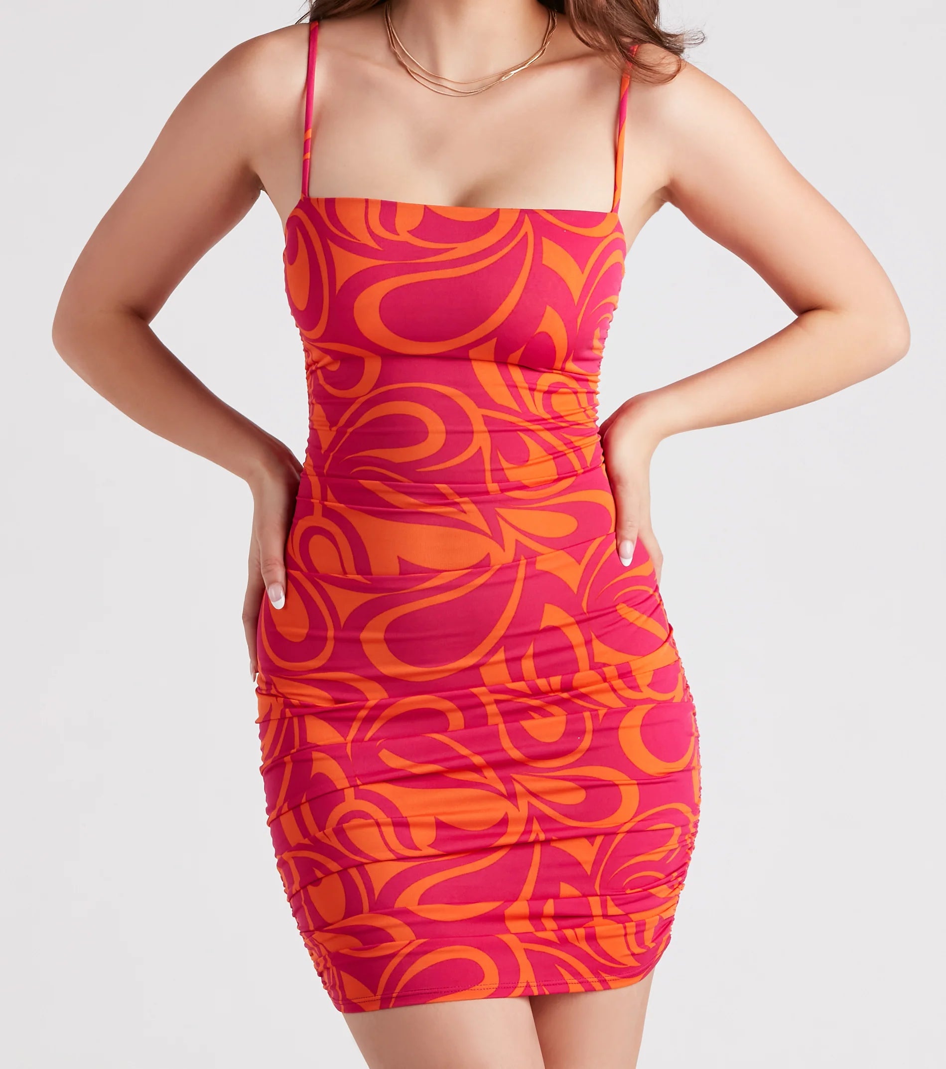That 70s Chick Retro Print Mini Dress